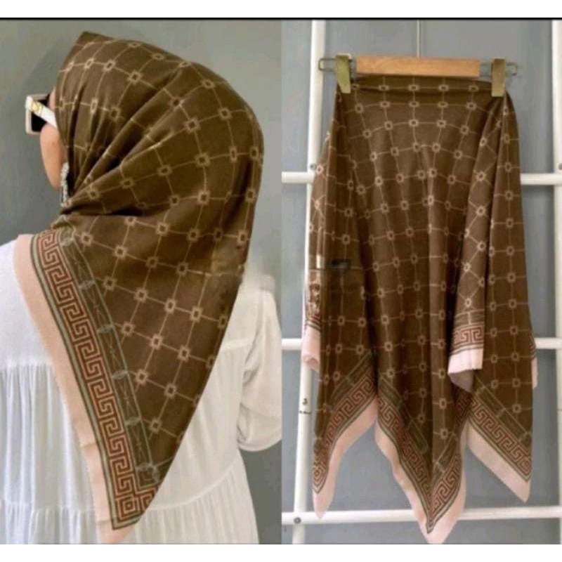 Jilbab segiempat voal premium motif mewah SIREN
