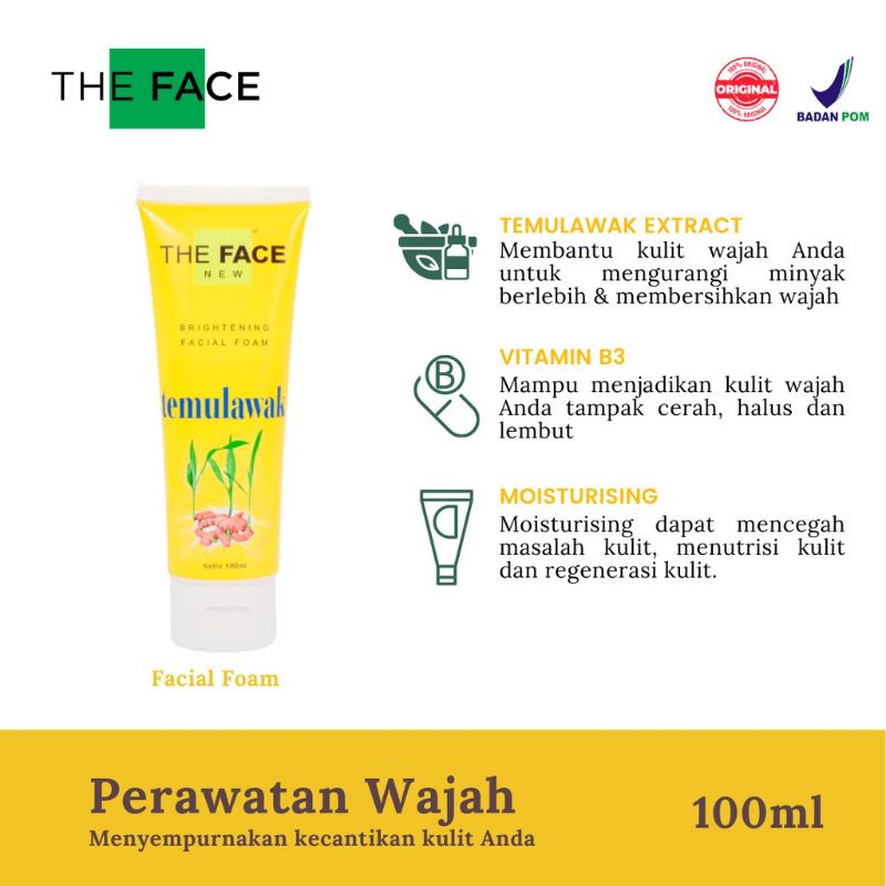 THE FACE Temulawak Facial Foam 100 mL | Face Wash Foam Pembersih Wajah