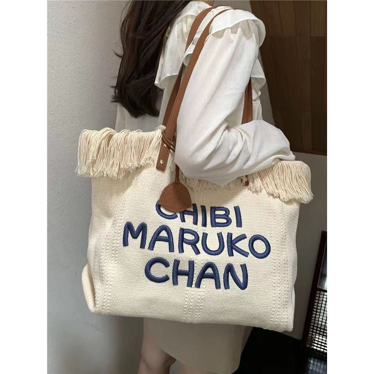 Sera Tas tote bag tas wanita tas besar kanvas besar tas bahu lettering korea