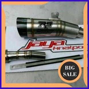 Knalpot R9 H2 Half Carbon Full System Ninja 250Fi - Carbu - Ninja 300Fi ABS SE -MT25 - R25 - Z250 Fu