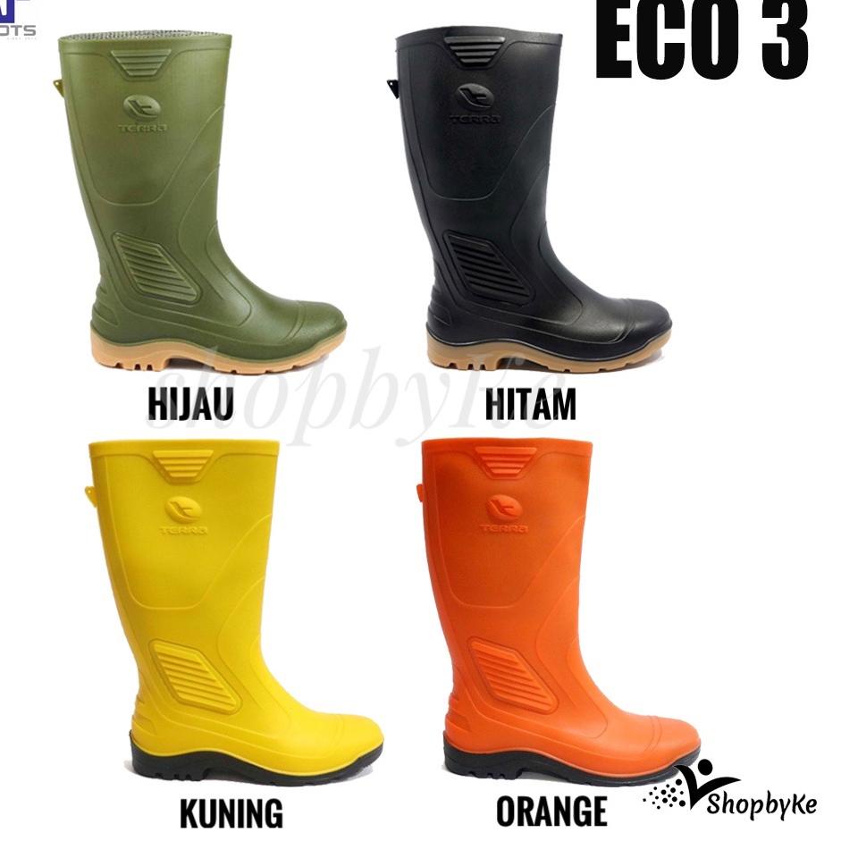 LANGSUNG KIRIM Sepatu Boots Karet merk AP Terra ECO 3 SERIES Warna Hijau, Orange, Kuning, Hitam Size
