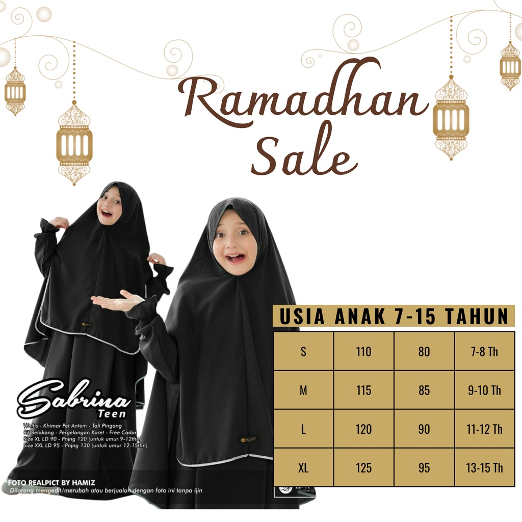 TERLARIS PAKAIAN MUSLIM ANAK SET GAMIS CADAR ANAK UMUR 5 / 15 TAHUN BAJU MUSLIM ANAK PEREMPUAN 5