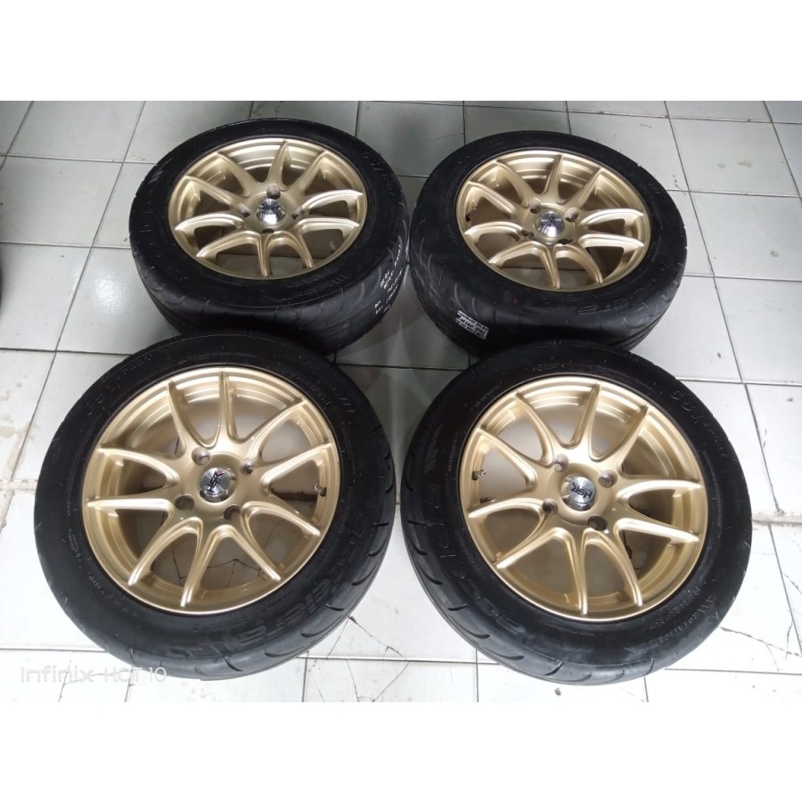 Velg Mobil Bekas Ring 15 Baut 4 KAMIKAZE R15X6,5 4X114,3 ET42 BAN 195 55 R15