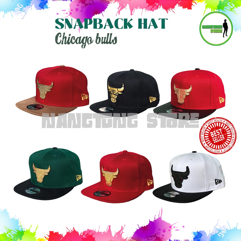 Topi Snapback Chicago Bulls Pin Besi ORIGINAL Grade 100% Import, Topi Hip Hop Rapper Logo Banteng Me