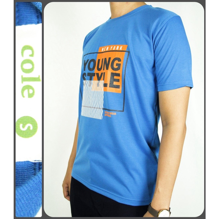 COD | Kaos Oblong Pria Lengan Pendek COLE Regular Fit Putih Cotton Stretch V2 | T Shirt Original