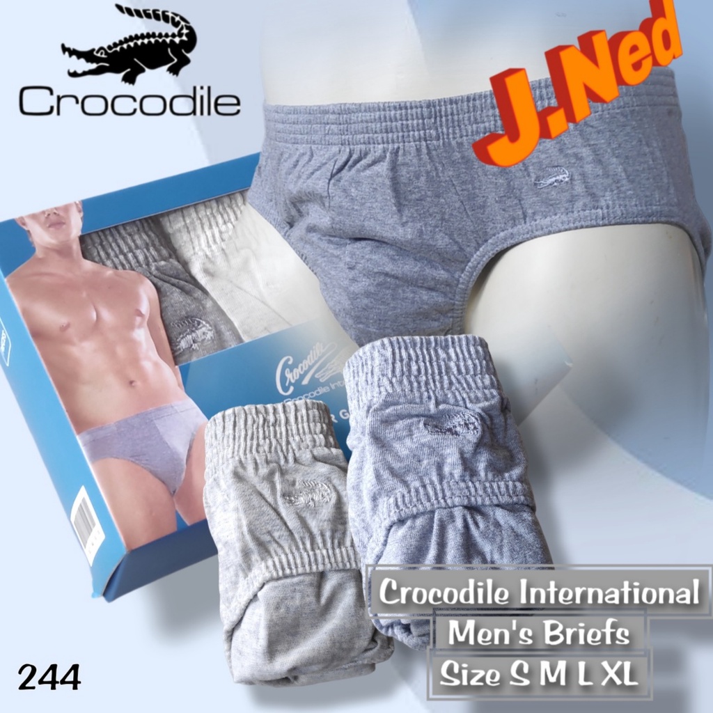 J244T - HARGA 1BOX ISI 3 PCS CELANA DALAM PRIA CROCODILE  SIZE S - XL