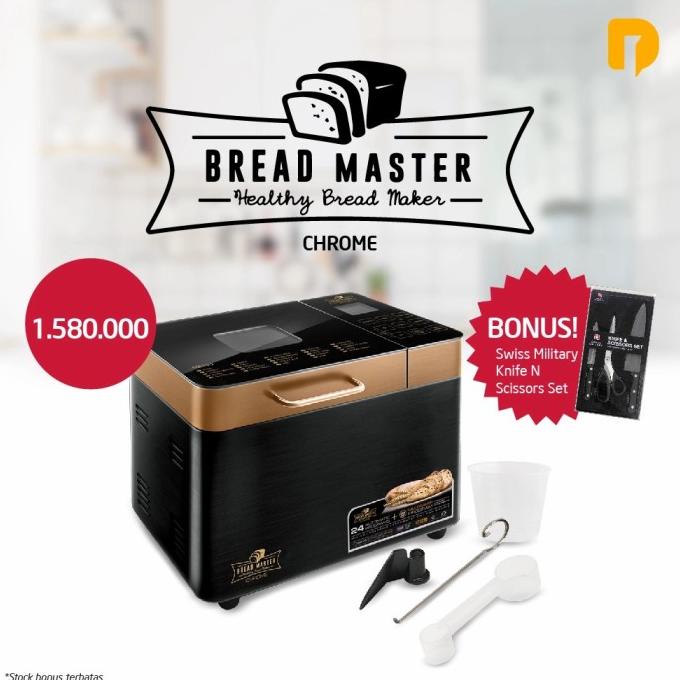 Bread Master Chrome Gold Edition - Alat Pembuat Roti Otomatis