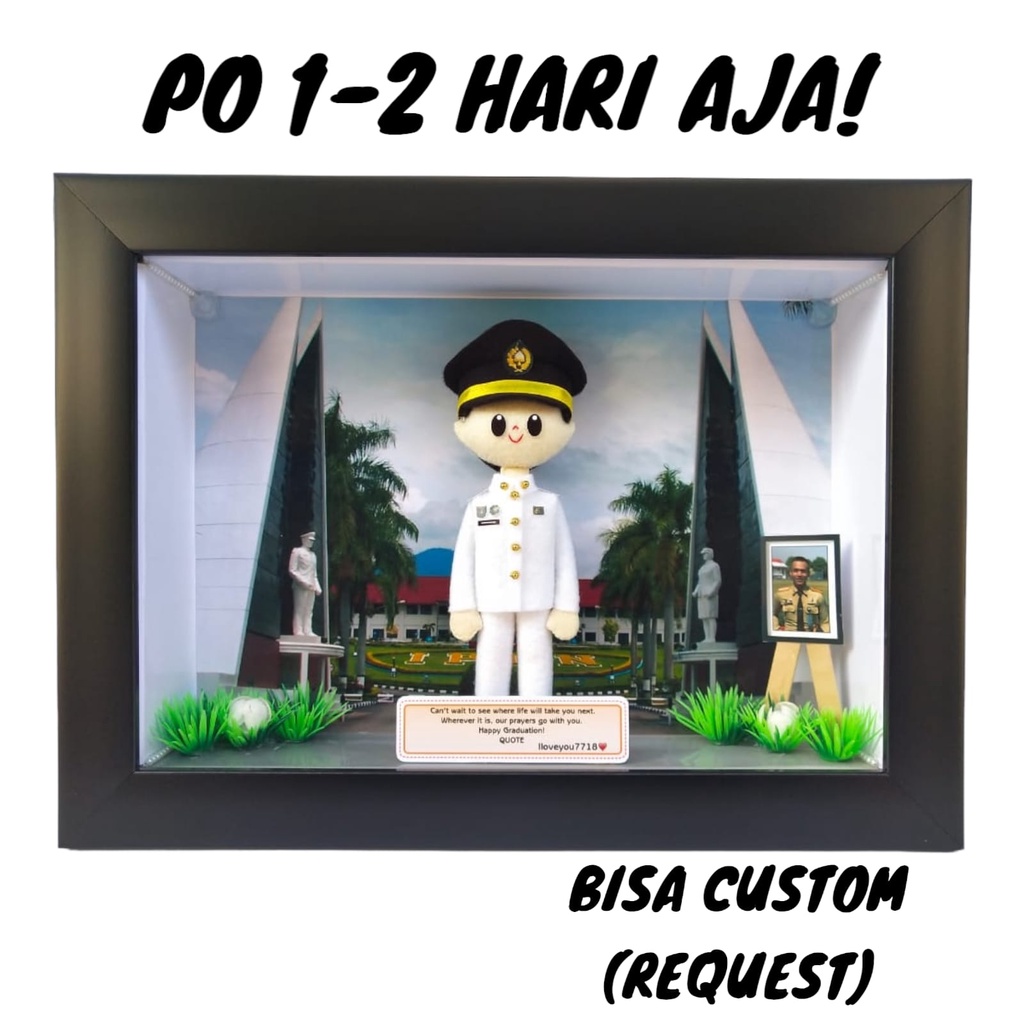 Boneka Flanel Profesi IPDN Laki-Laki Frame 3D 21X30 Cm