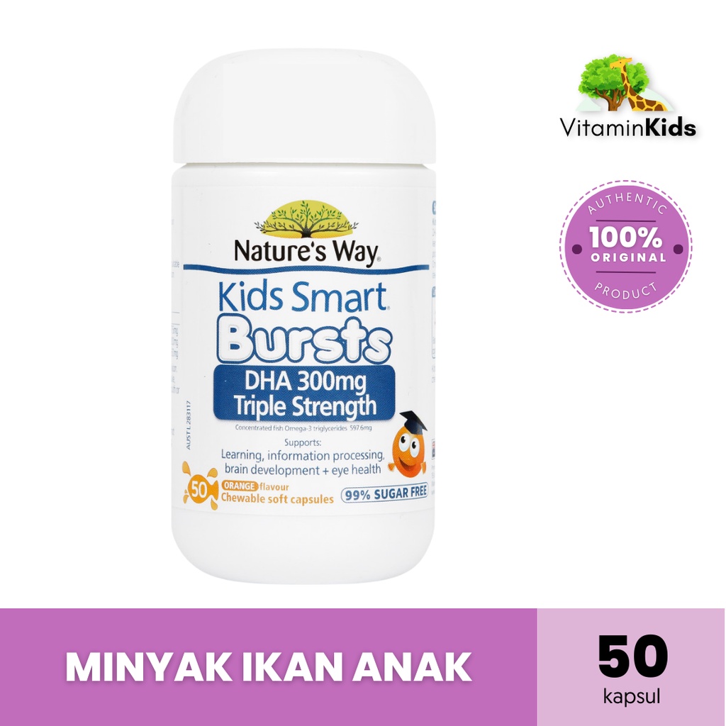 Nature’s Way Kids Smart DHA 300 mg TRIPLE STRENGTH | 50 kapsul
