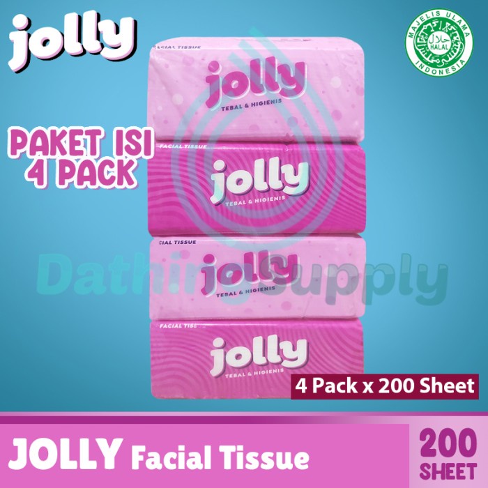 paket 4pcs tisu facial jolly 200sheet lembu