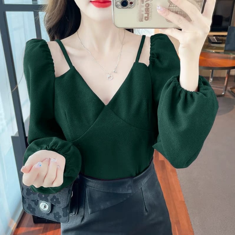 [MCFK] Blouse Mely / Blouse Wanita Korean Style / Atasan Wanita Mewah / Blouse OOTD Trend 2023 / Outfit Wanita Kekinian / Baju Atasan Lebaran