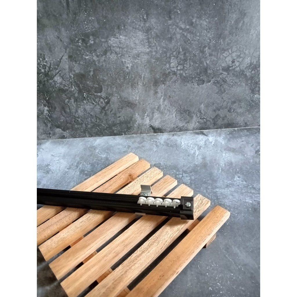 Set Tiang Single Rel Vitrase Gorden Oval Alumunium