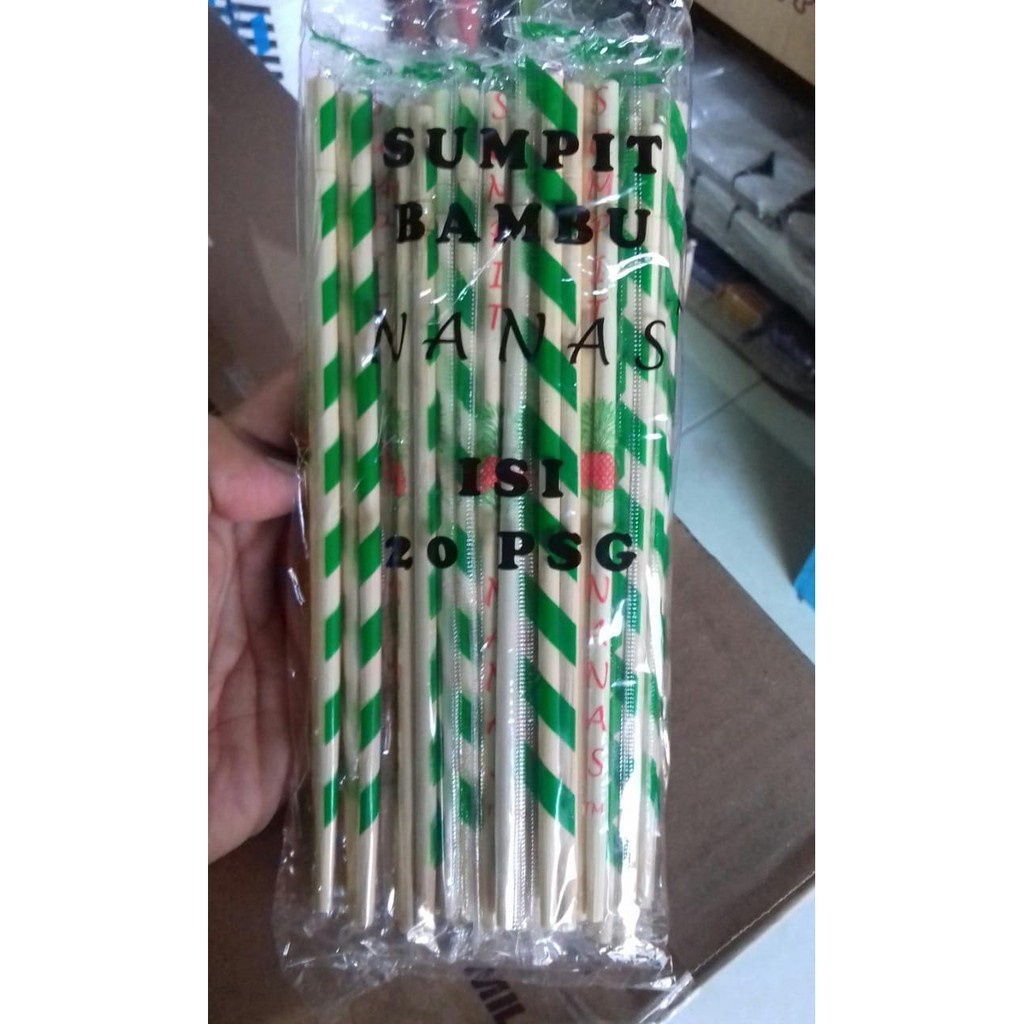 Sumpit Bambu Nanas (20 Pasang) = 1 IKAT KLIK 10x harga lebih murah / Sumpit Kayu