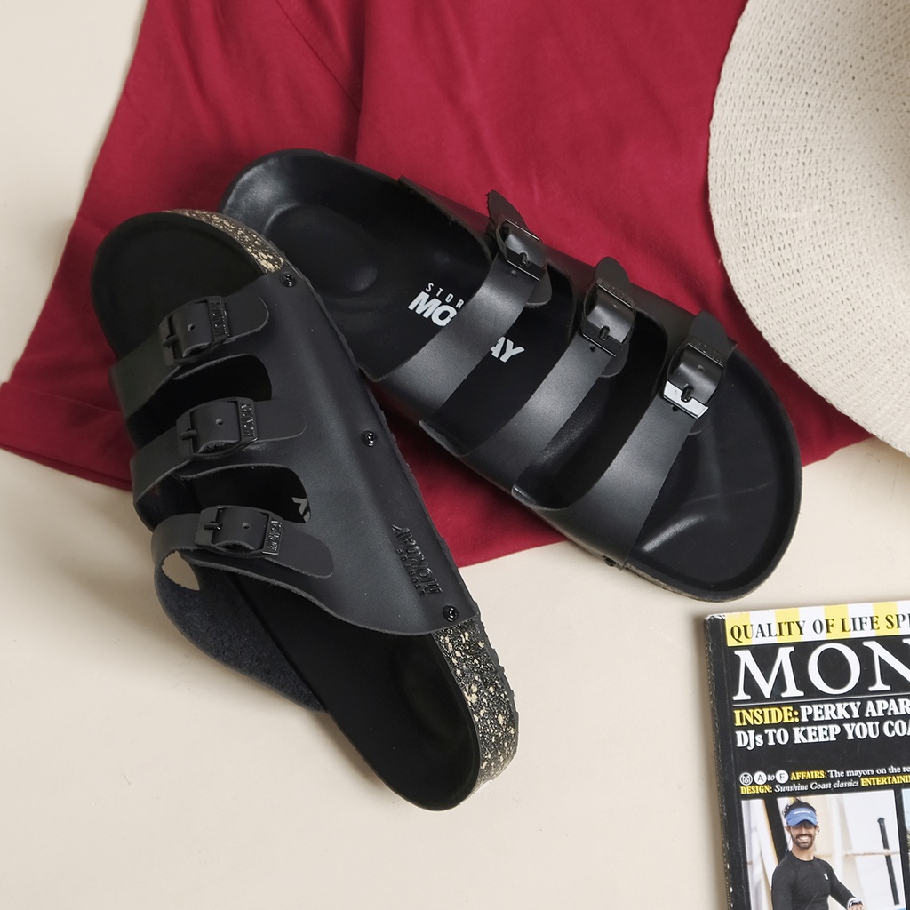 LICHT BLACK |ManNeedMe x Monday| Sandal Jepit Pria Casual ORIGINAL