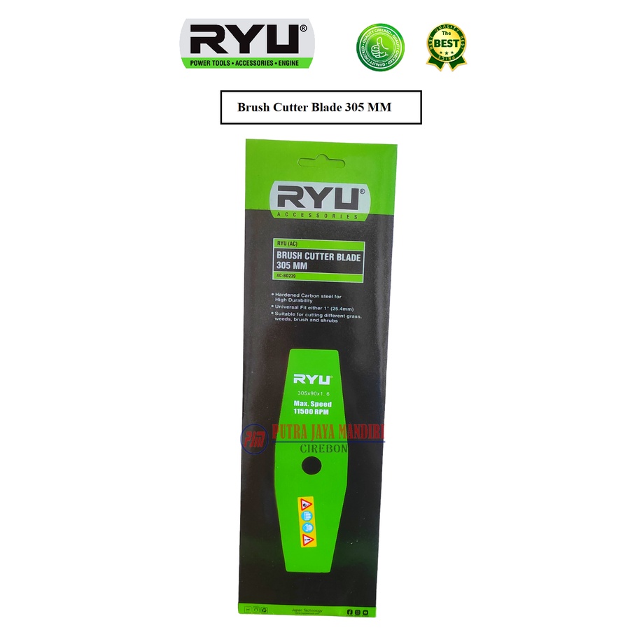 Ryu Pisau Potong Rumput Gendong 305x90x1.6 mm / Brush Cutter Blade 305 Mm