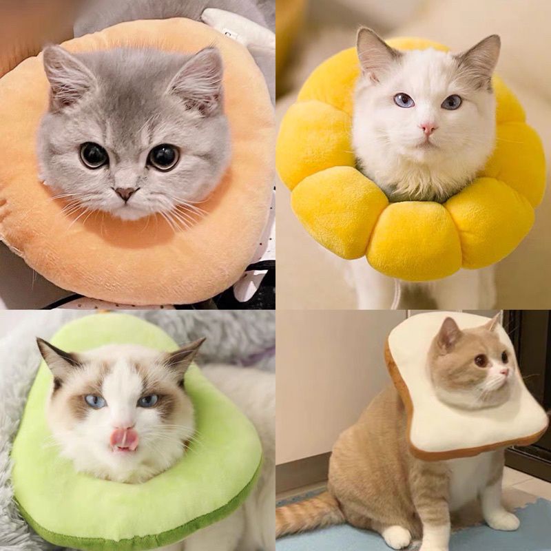 Bantal Kucing Roti | Kalung Roti | Pet Collar Pillow | Cone Corong Pelindung Kucing Anjing