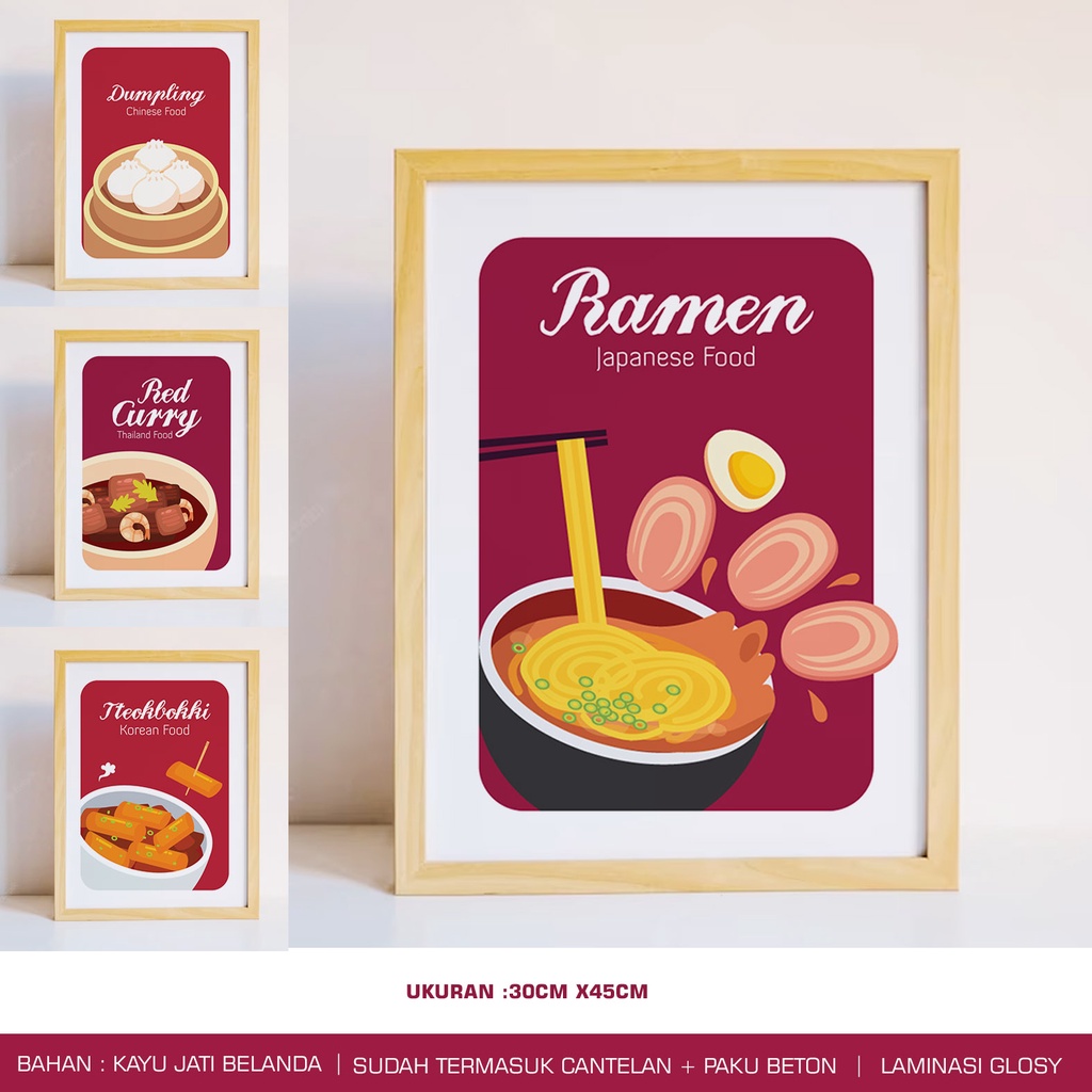Hiasan dinding tema ramen / hiasan dinding ruang dapur dan ruang makan