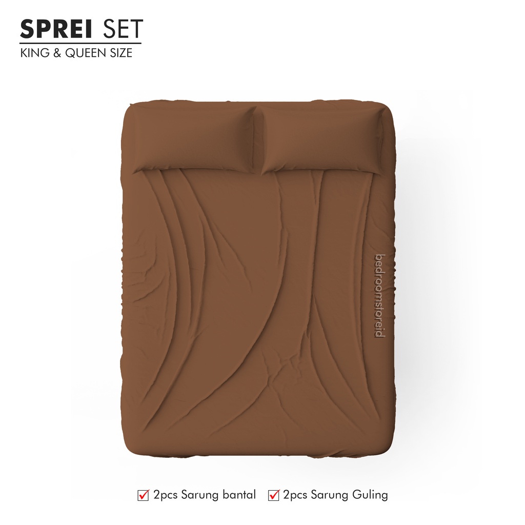 SPREI AESTHETIC POLOS DARK BROWN ALA KOREA SUDAH TERMASUK SARBAN SARGUL