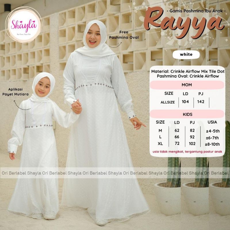 RAYYA DRESS Couple free pashmina By NSK | Couple Ibu Anak