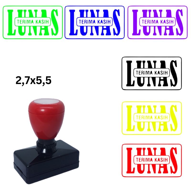 

Stample Flash / Stempel Otomatis LUNAS TERIMA KASIH / Cap LUNAS TERIMA KASIH Warna Bebas Pilih 2.7x5.5 CM