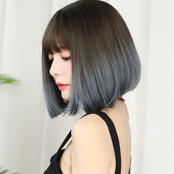 Wda-22 Wig Daily Jepang Gradasi Abu Gray Rambut Palsu Pendek