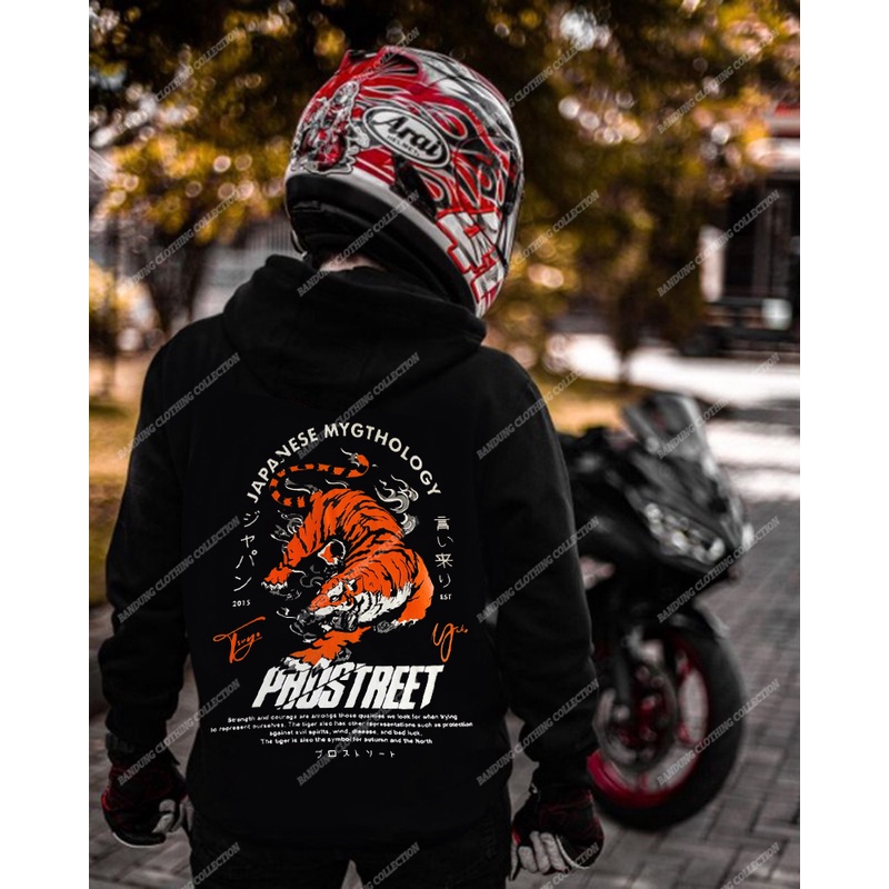 HOODIE PROSTREET MIGHTY TIGER NEW BLACK/SWEATER HOODIE PROSTREET TERBARU 2023