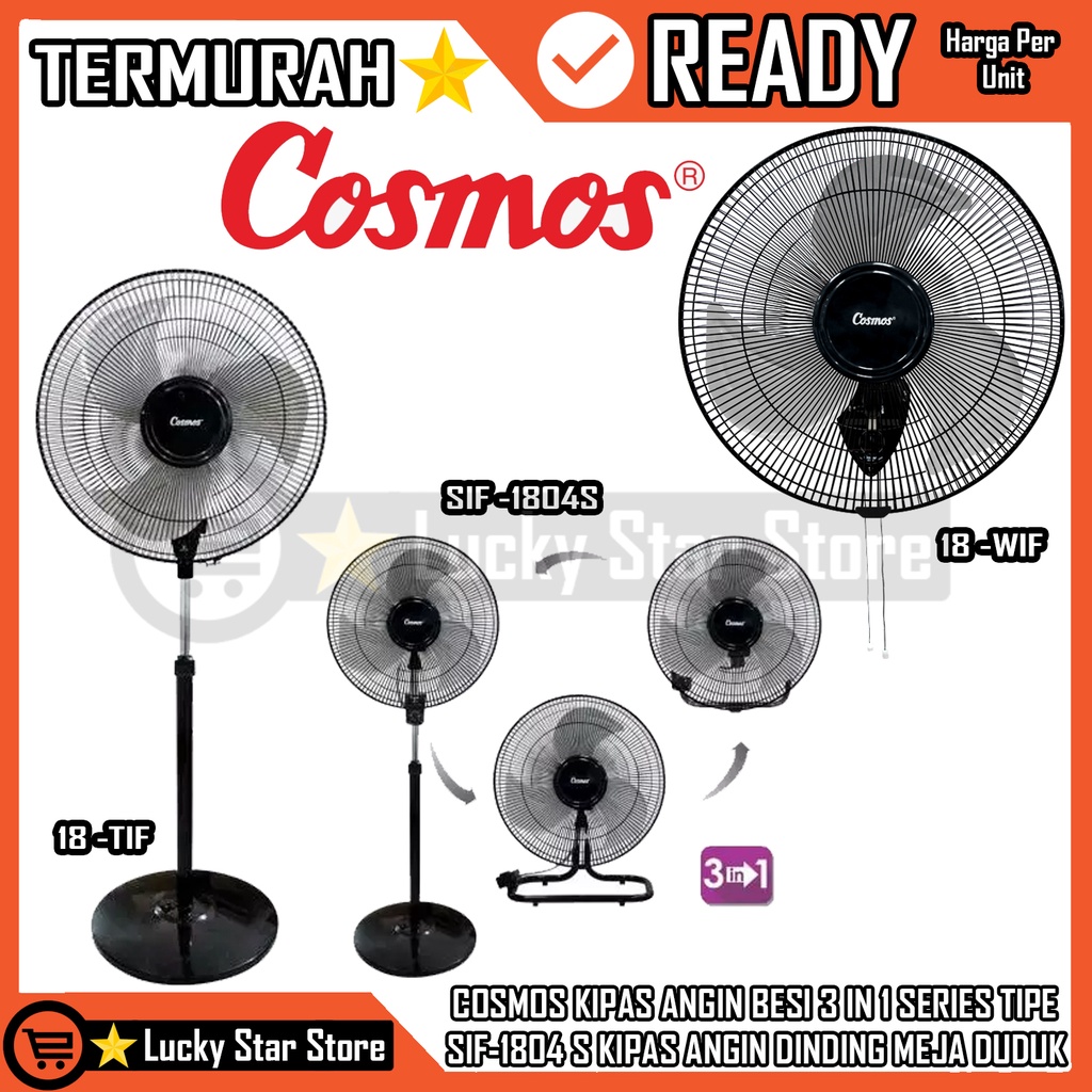 KIPAS ANGIN MERK MEREK COSMOS COS MOS KOSMOS KIPAS ANGIN STAND FAN 18 TIF / TIF-1801S BESI WADESTA (