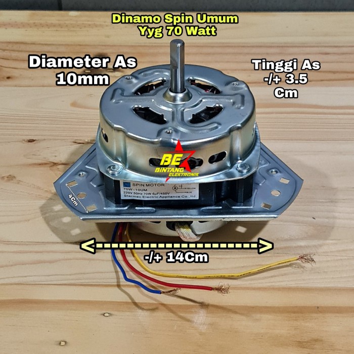 SMC DINAMO SPIN AQUA SANYO YYG 70 MOTOR PENGERING POLYTRON DENPO AS 10