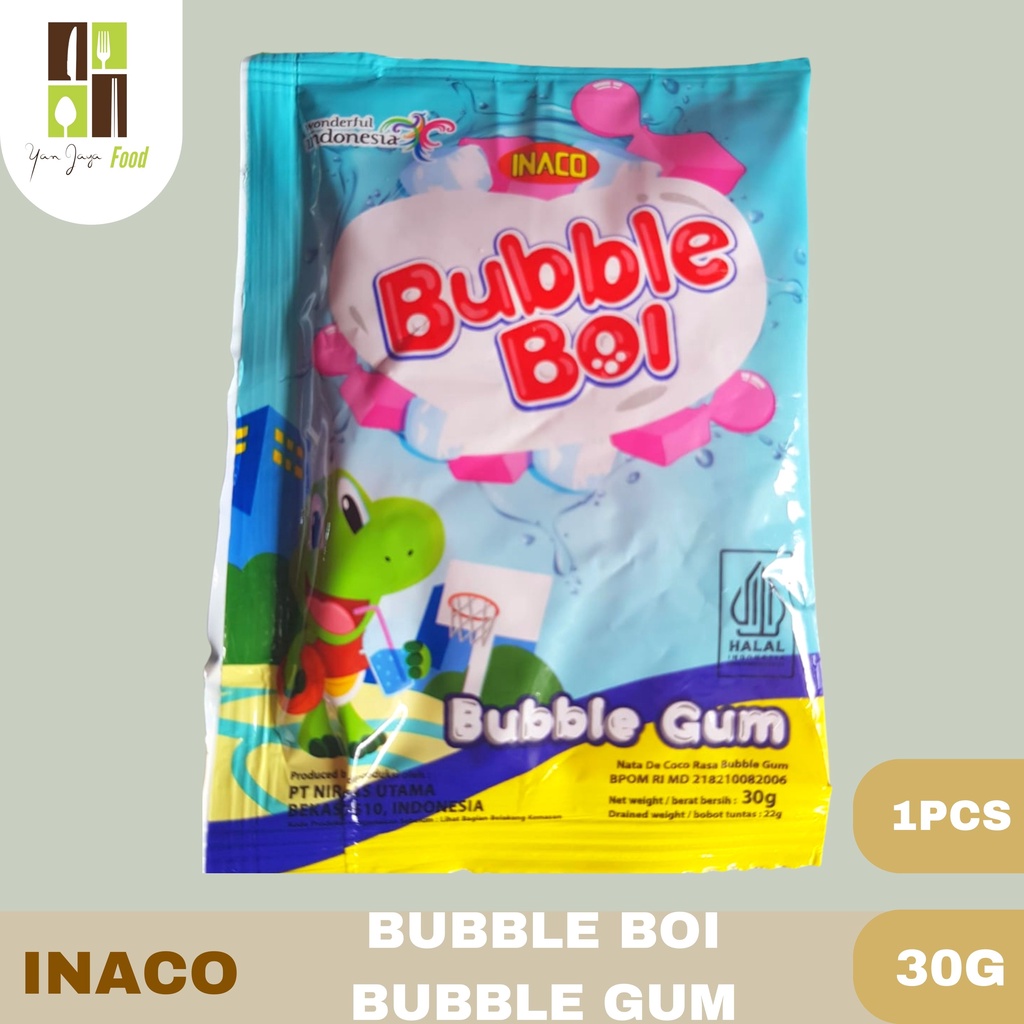 Inaco Bubble Boi / Nata De Coco/ Leci/ Blackcurrant/ Anggur/Yoghurt 30g 1PCS