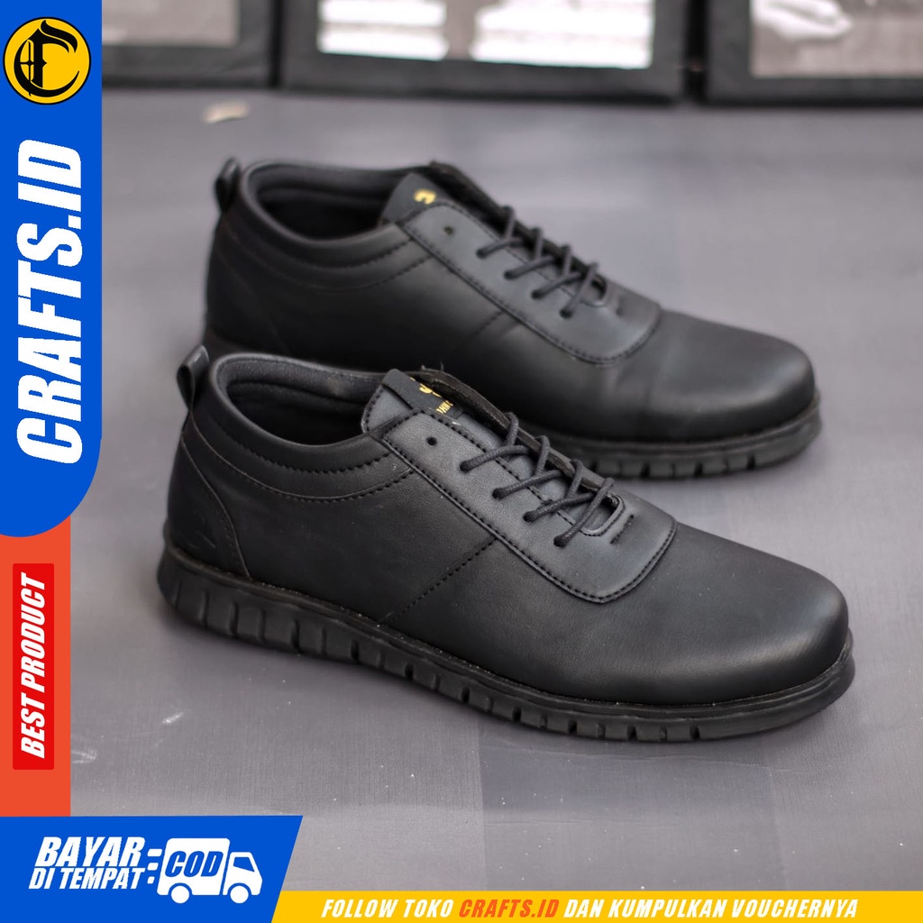 Sepatu Sneakers Pria Hitam Casual Crafts Cerberus