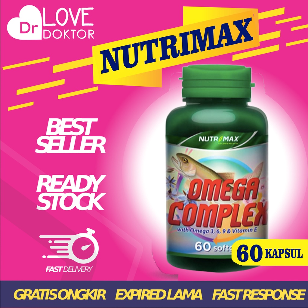 NUTRIMAX OMEGA COMPLEX FISH OIL 3 6 9 VITAMIN E JANTUNG OTAK TULANG SENDI KOLESTEROL ASMA 60 KAPSUL