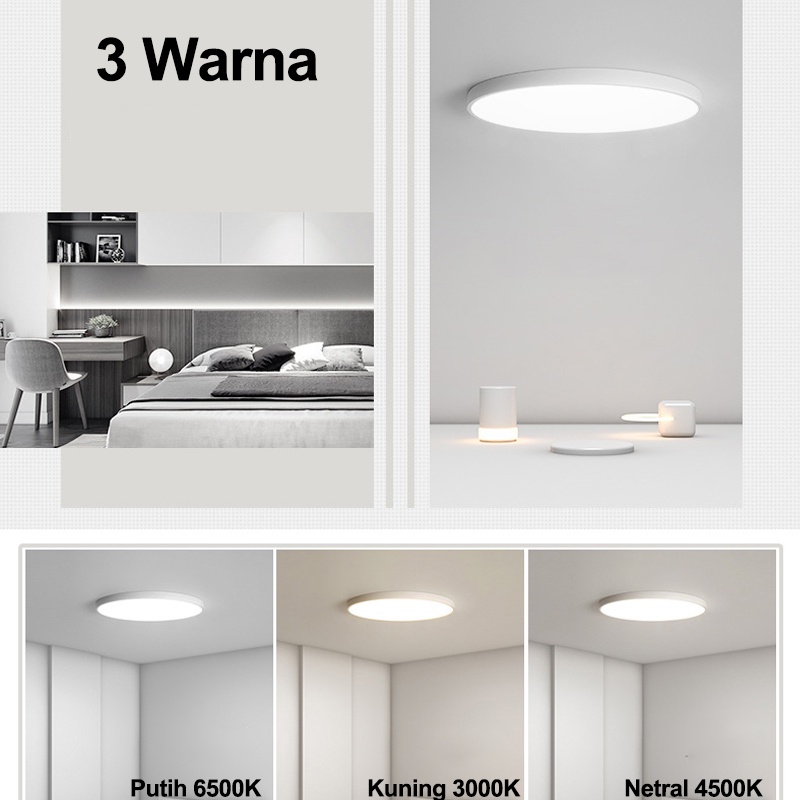 Golden LED Plafon 24W/36W 3 Warna Hemat Energi