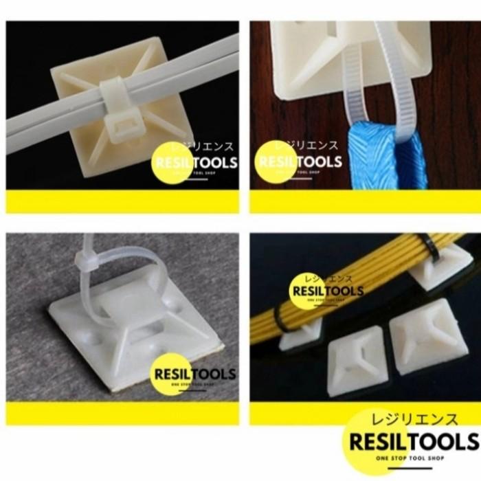 

Per 100 Pengikat Pengait Kabel Ties 40 X 40 Mm Klem Tempel Dinding