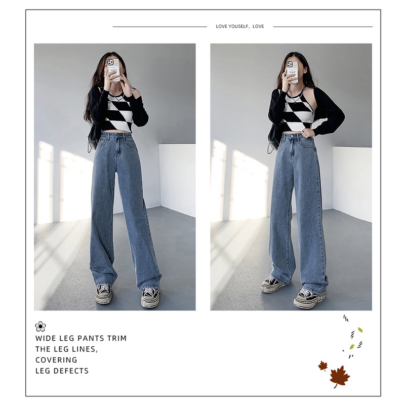 Kulot Celana Jeans Wanita Loose Highwaist Korea Style Import