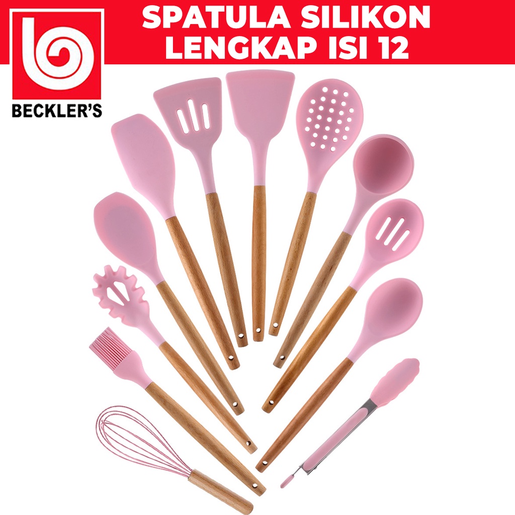 Sutil Silikon Set isi 12 in1 / Silicone Kitchen Set BPA Free + Wadah + Alas Sendok