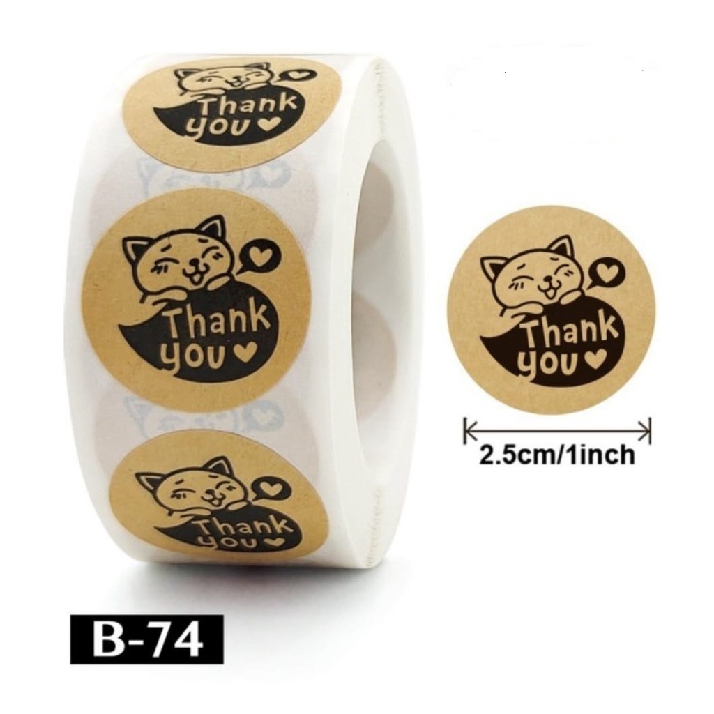 

500pcs Stiker Label Tulisan Thank You For Your Order warna Coklat