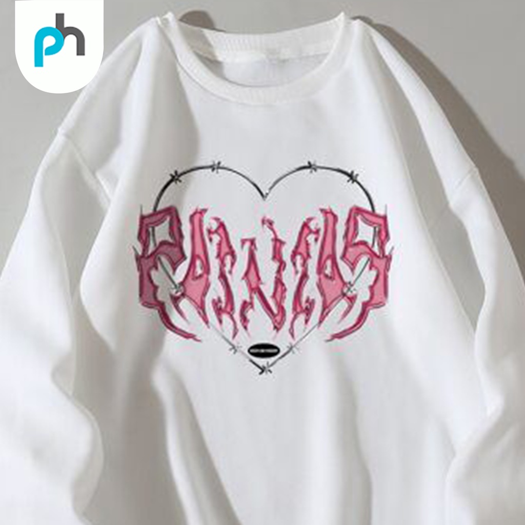 PABRIKHOODIE - BASIC SWEATER FIRE LOVE M - XXL (SABLON) {PRIA &amp; WANITA}