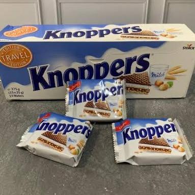 

Wafer Milk Chocolate Hazelnut Knoppers Travel Edition 375g isi 15wafer