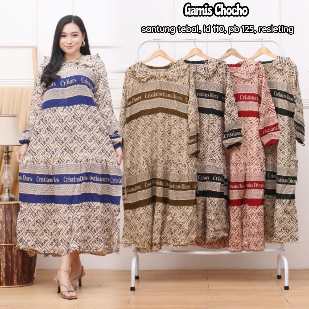 Gamis Rayon Premium Motif Branded Model Terbaru Full Kancing LD 110 // Gamis Lebaran Terbaru 2023 // Gamis Murah Berkwalitas