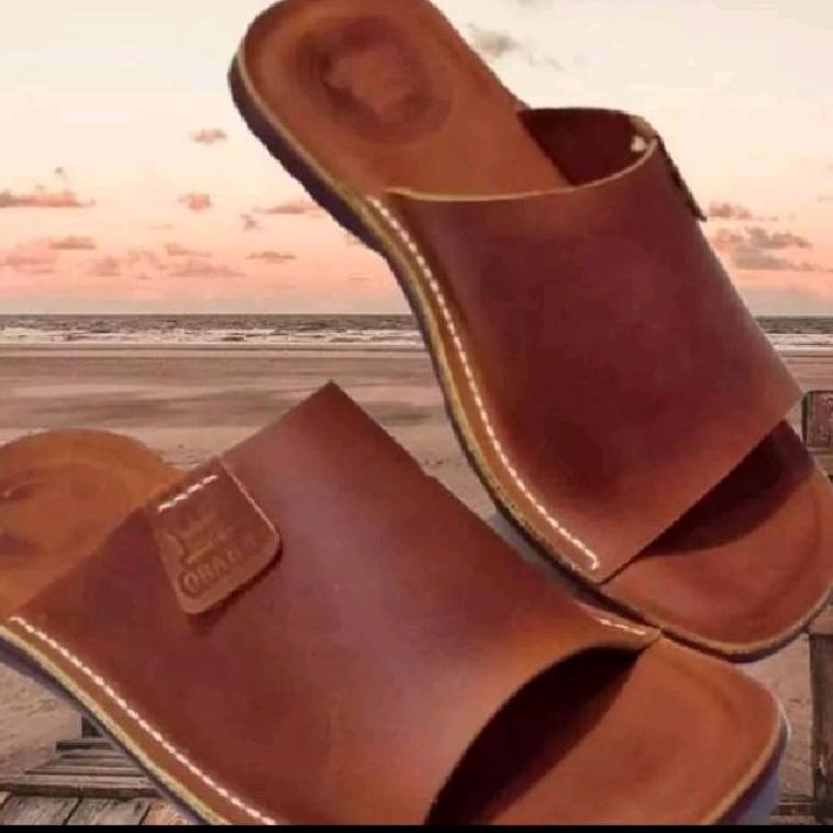 TERPERCAYA /Sandal pria/Sandal pria kulit asli tarumpah Bakiak selop kelom pria cowok dewasa casual 