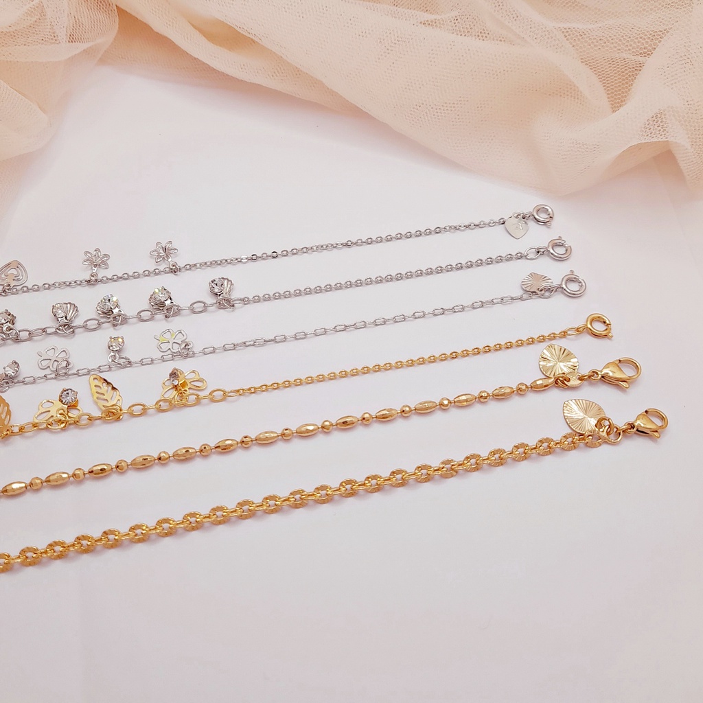 Gelang Kaki Wanita Xuping Premium Asli Anti Karat Nori Ukir Jurai Merica - BB605