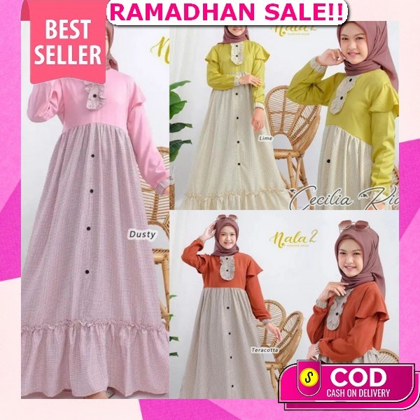 Gamis Anak Perempuan Umur 6 7 8 9 10 11 12 Tahun Abhimaha Syar'I Dress Kids Terbaru 2023 Gamis Anak 