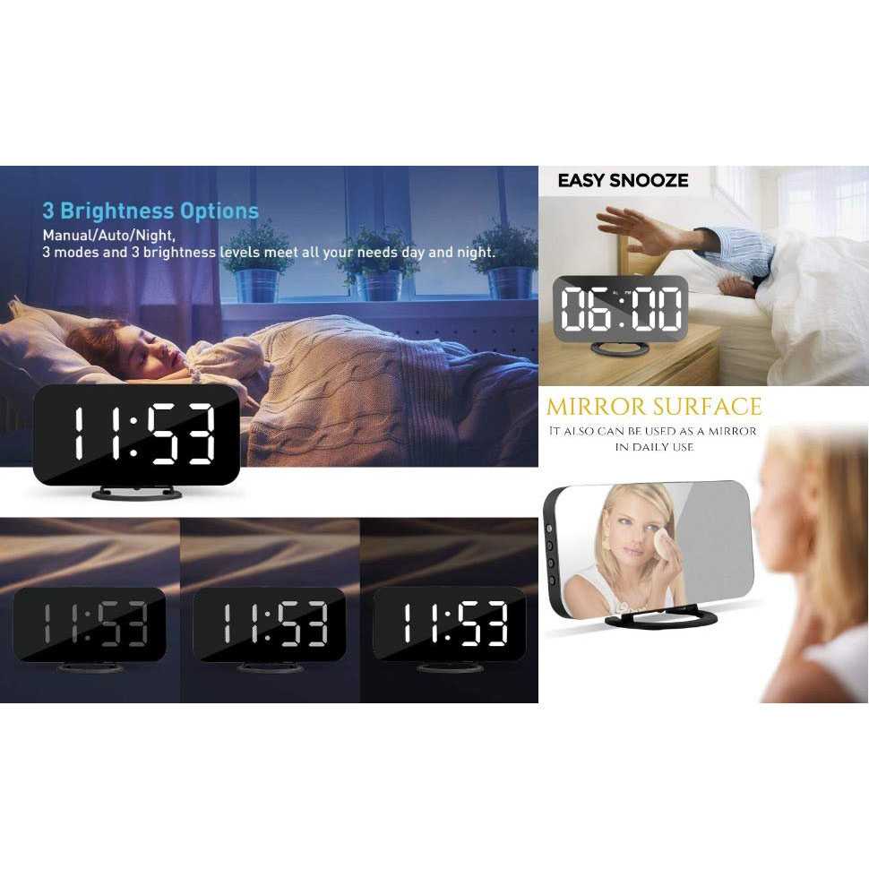 (BISA COD) FTIHSHP Jam Alarm Digital with Smartphone Charger 2 USB Port 2.1A - EN8813