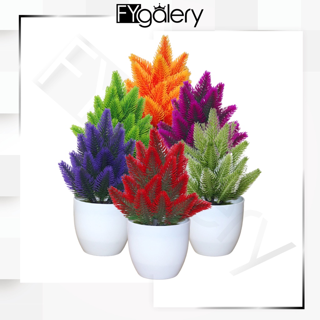 FYGALERY PT44 Pot Tanaman Hias Bunga Hias Plastik Ornamen Pot Bongsai Artificial Flower Decoration