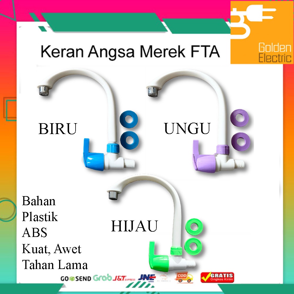 Kran Air Leher Angsa Plastik Wastafel Keran Bak Cuci Piring Merek FTA Wastafel Tembok Gelas Dinding ABS