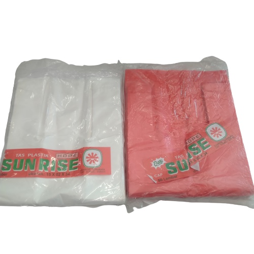 [3 Pack] Kresek Putih Sunrise Merah 02 x 15 | Kresek Putih Sunrise 02 x 15 | Kresek Kecil