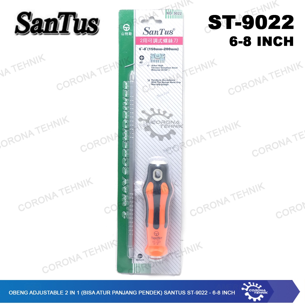 (Bisa Atur Panjang Pendek) Santus ST-9022 Obeng Adjustable 2 In 1