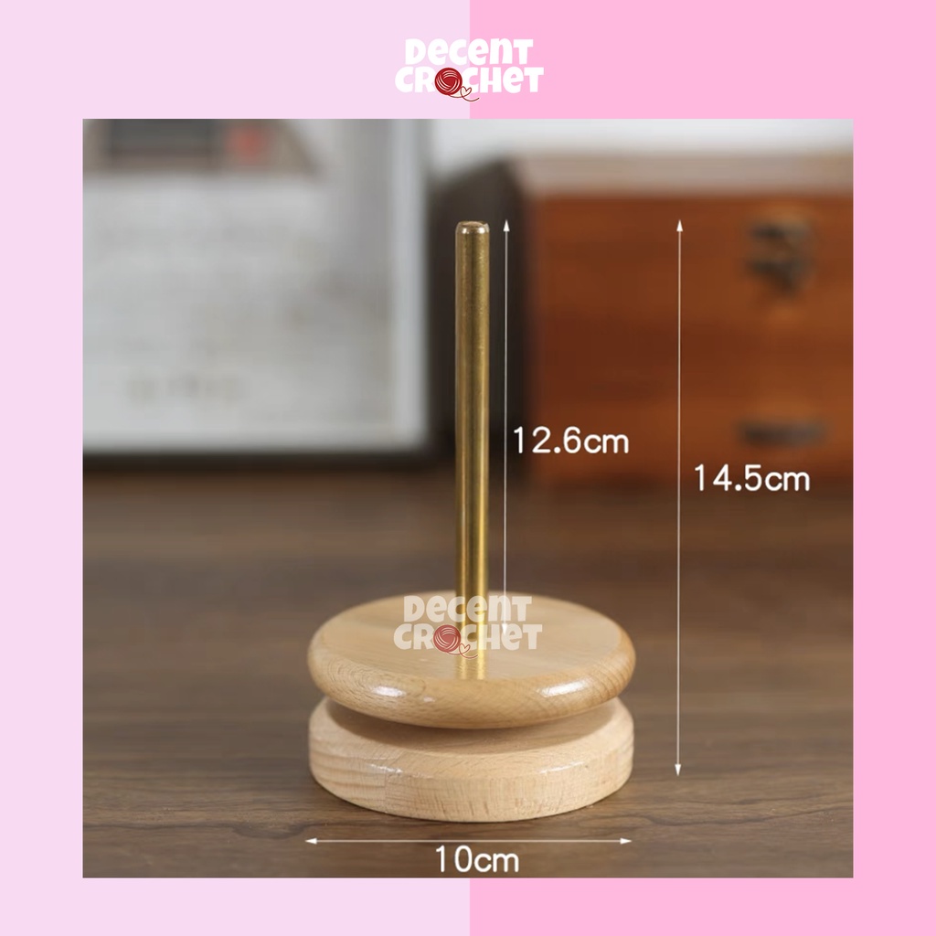 Yarn Dispenser Spindle Winder Penggulung Benang Rajut Kayu Bambu Mote