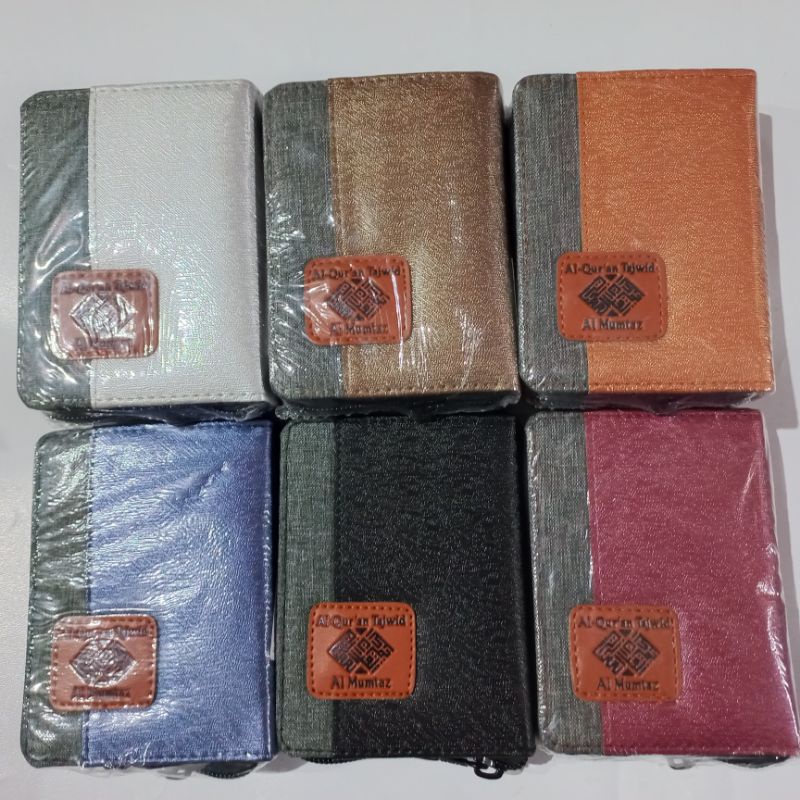 Alquran Tajwid Warna Al Mumtaz A7 Mini Resleting Kalep Alquran saku Alquran Travel