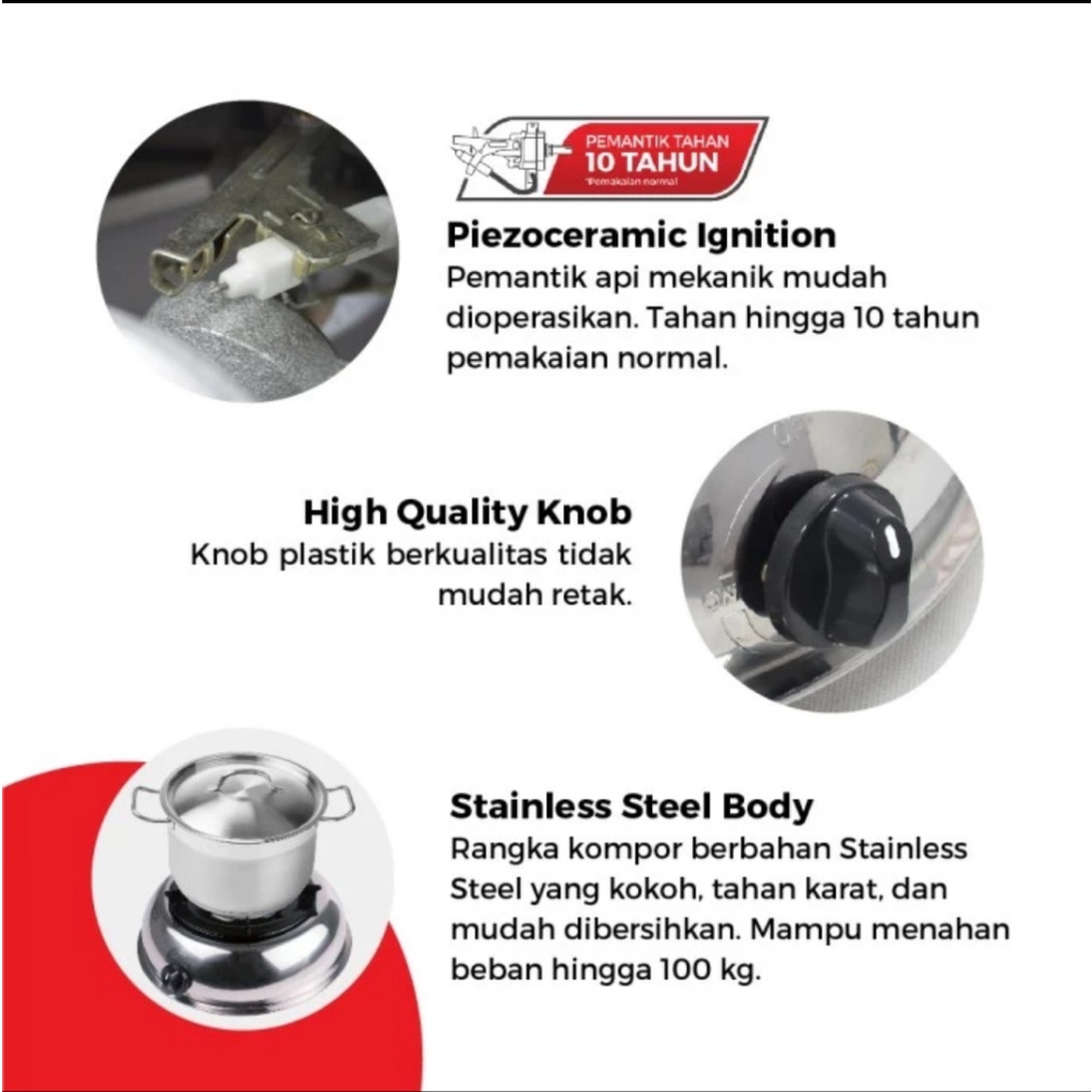 MASPION MKG-201SSHF Kompor Gas 1 Tungku